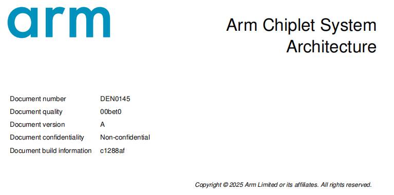 Arm 发布芯粒系统架构首个公开规范,加速芯片技术演进